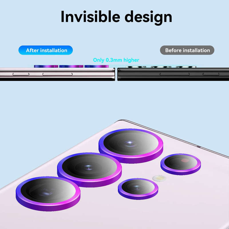 Multicolor Ring Ultra HD Camera Lens Protector for Samsung S23 Ultra