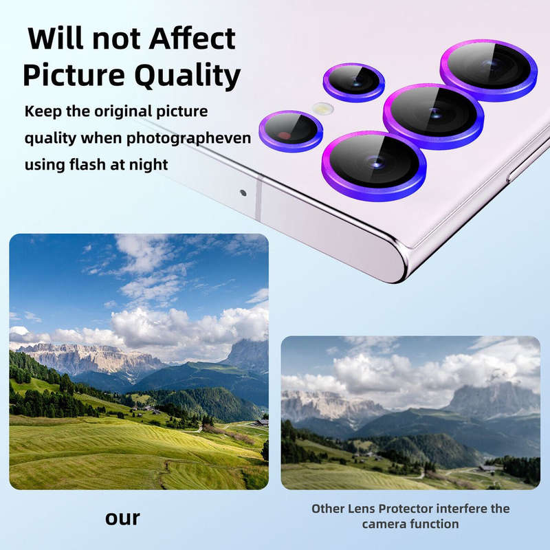 Multicolor Ring Ultra HD Camera Lens Protector for Samsung S23 Ultra