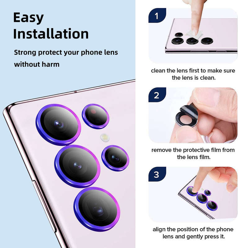 Multicolor Ring Ultra HD Camera Lens Protector for Samsung S23 Ultra