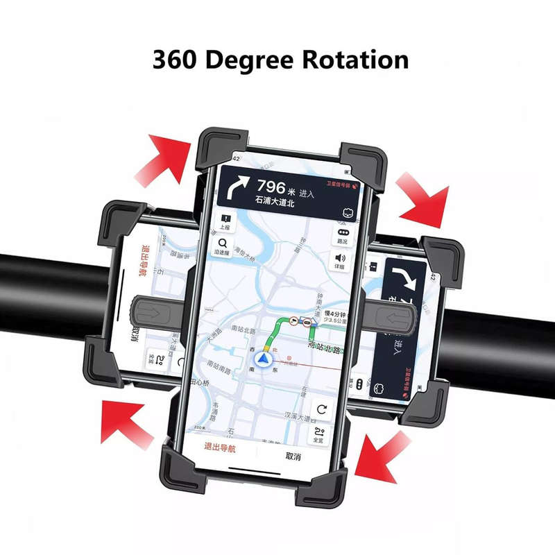 JY-032 360-Degree Rotatable Motorcycle & Bicycle Bracket - Black