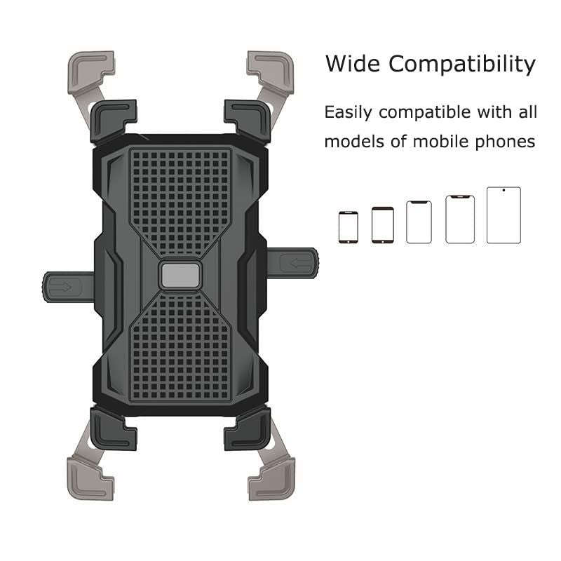 JY-032 360-Degree Rotatable Motorcycle & Bicycle Bracket - Black