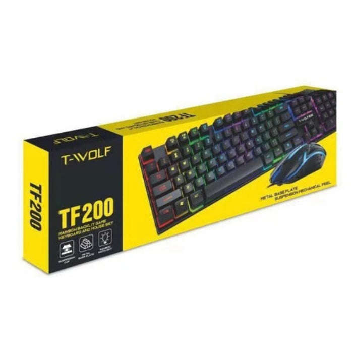 T-Wolf TF-200 RGB Backlit Gaming Keyboard & Mouse Set