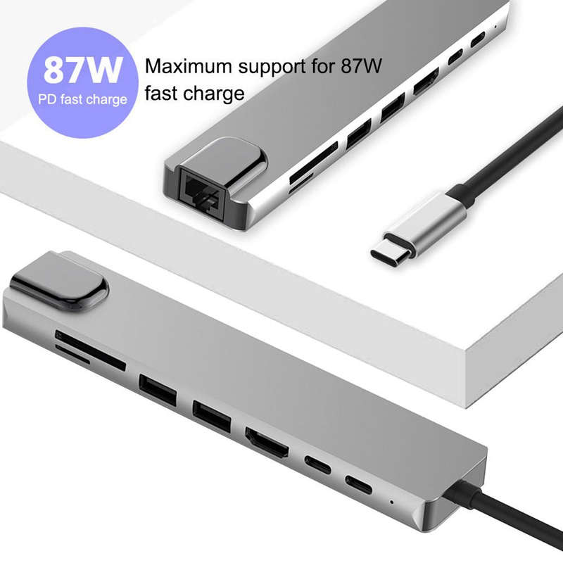 Bakeey 8-in-1 USB-C Hub Docking Station Adapter