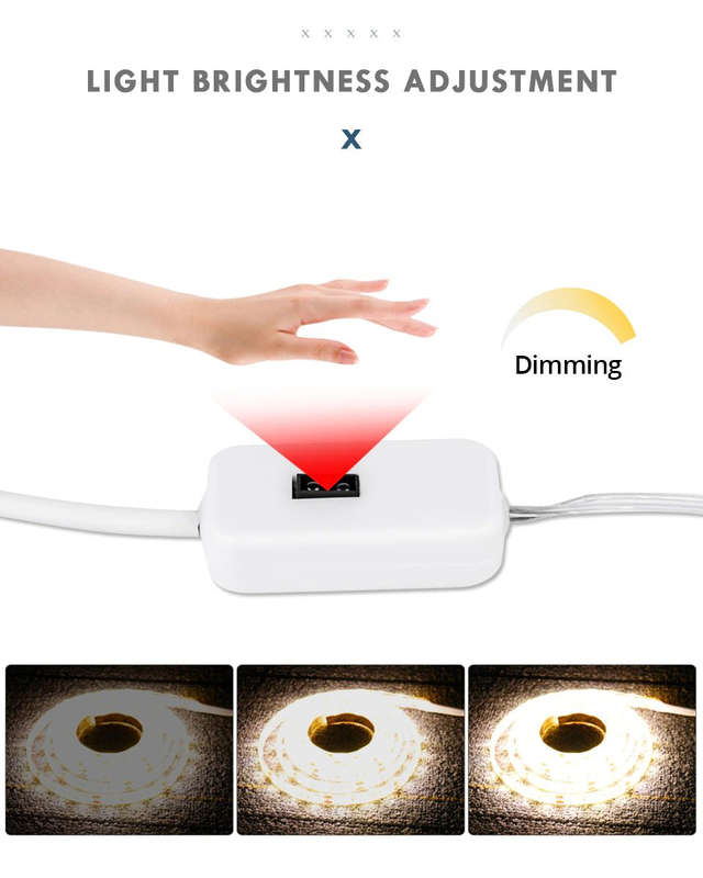 USB Powered Hand Sweep Motion Sensor LED Waterproof Strip Light - 3M