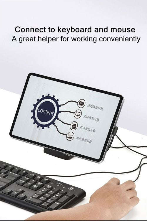 Techme 8 in 1 USB Type C Docking Station & Stand for Smart Phone & Laptop