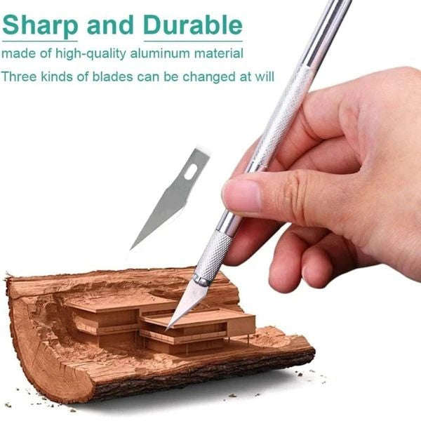Mihuis Metal Scalpel Engraving Craft Knife with 5 Spare Blades