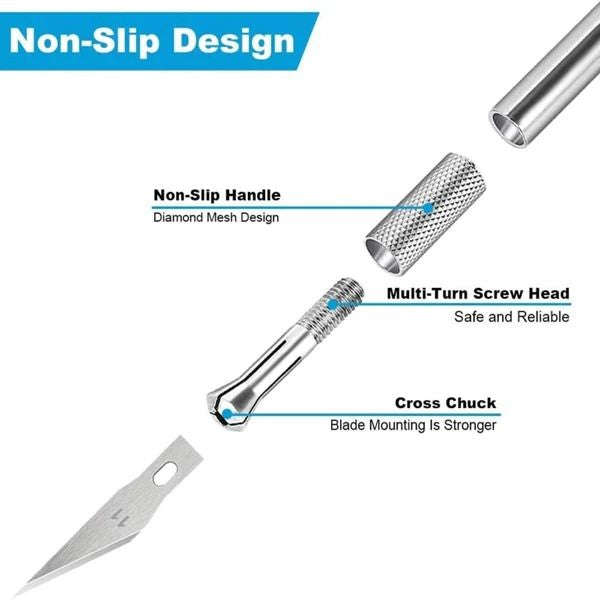 Mihuis Metal Scalpel Engraving Craft Knife with 5 Spare Blades