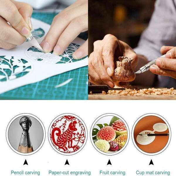 Mihuis Metal Scalpel Engraving Craft Knife with 5 Spare Blades