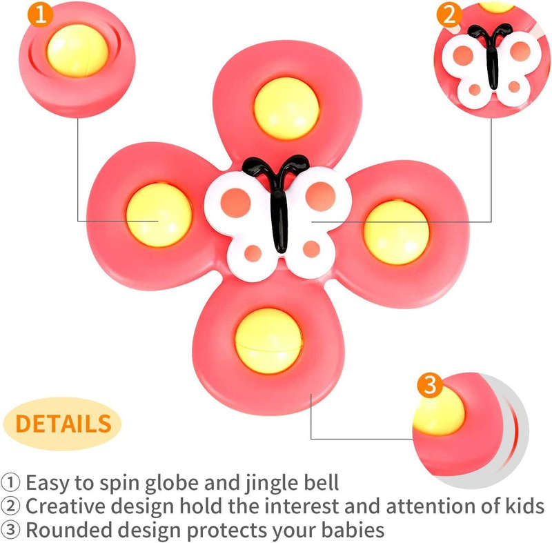 Insect Suction Cup Spinner Toy For Babies & Toddlers - 3 Piece
