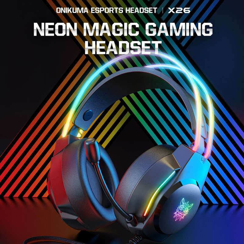 Onikuma X26 Professional Gaming Headset with Audio Splitter