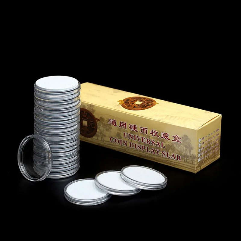 Mihuis Coin Display Clapsules fits 40/35/30/25/20 mm Coins - Pack of 20 - Open Box