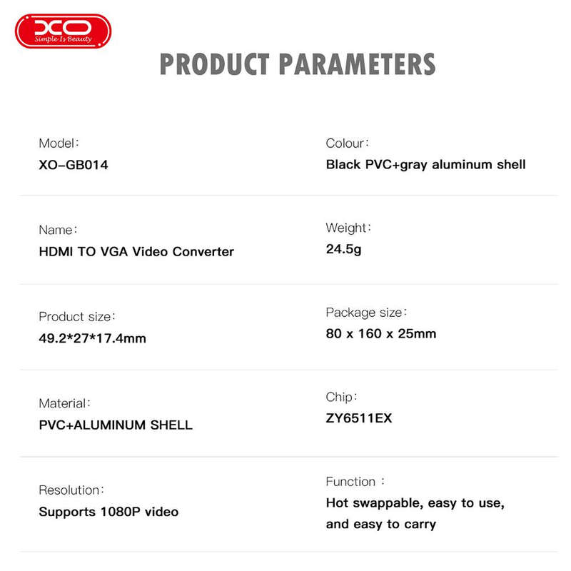 XO 1080P HDMI to VGA Video Converter