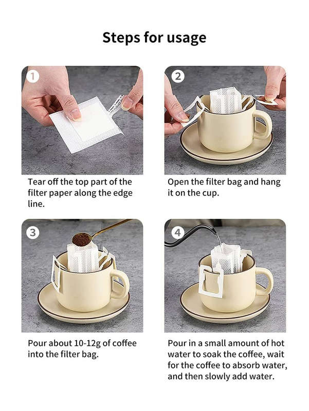 Mihuis Hanging Ear Drip Coffee Filter Paper Bag - Pack of 50