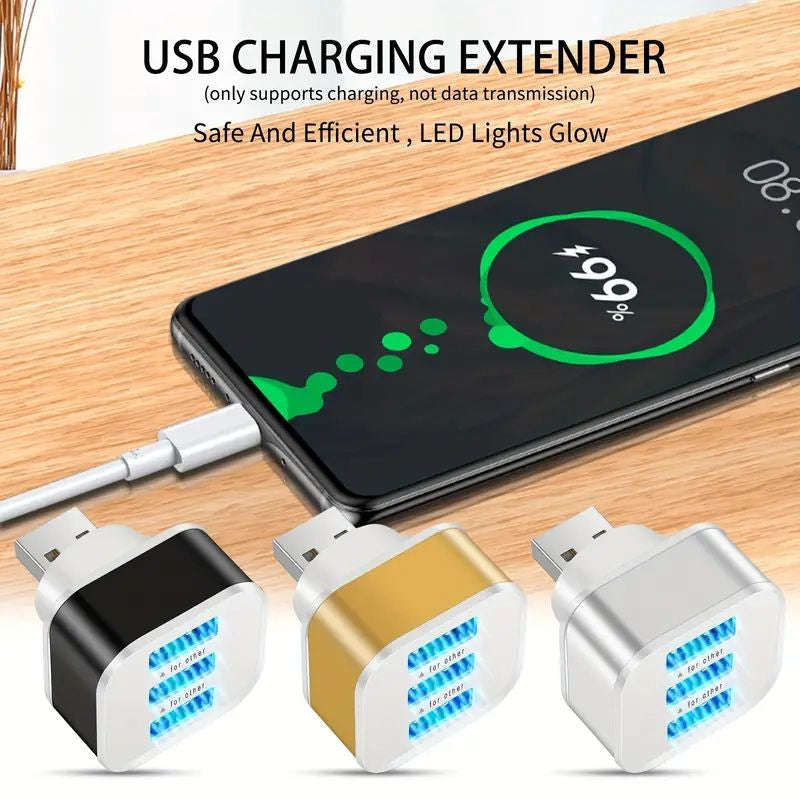 Techme USB 2.0 3-Port Expansion Charging Adapter USB Hub