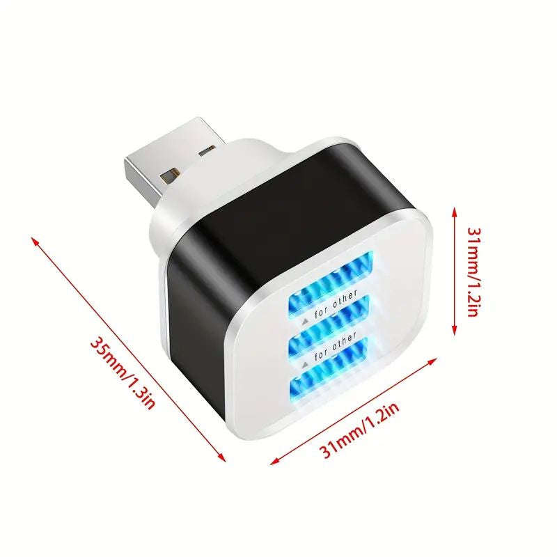 Techme USB 2.0 3-Port Expansion Charging Adapter USB Hub