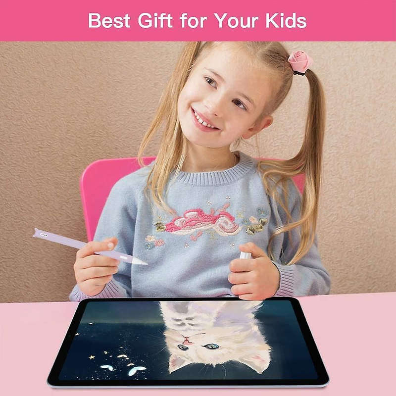 Cat Ear Silicone Protective Case & Nib Cover - Apple Pencil 2 - Light Pink