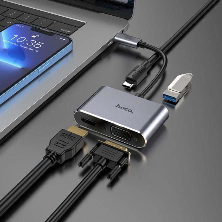Hoco HB30 USB-C / Type-C Multifunction Converter HDTV+VGA+USB3.0+PDHUD