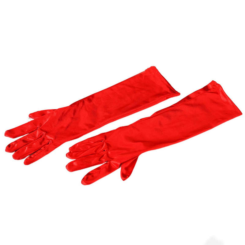 Ladies Satin Gloves Nylon Satin Gloves Retro Ball Performance Long Gloves