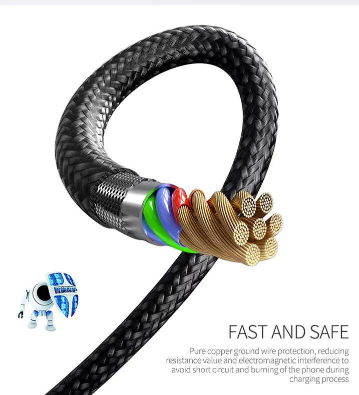 Aivr K371 3-in-1 Fast Charging Type C / Micro USB / iOS Lightning Cable - 2m