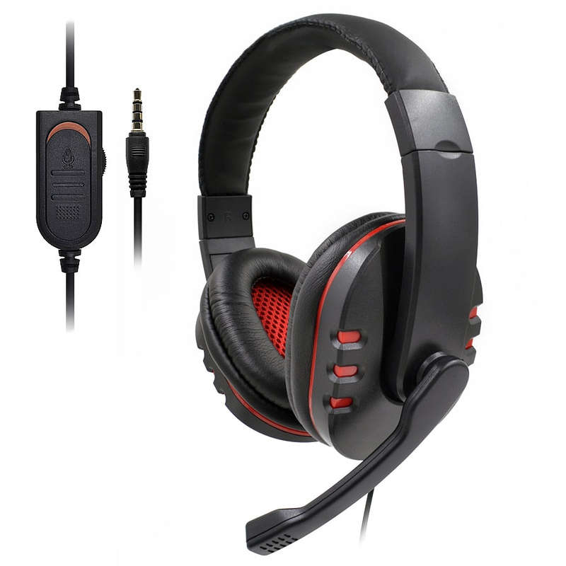 Puning Red Gaming Headset for PC & Playstation PS3 / PS4 with Mic & Remote