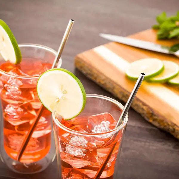 MiHuis - Stainless Steel Straws With Brush - 4 Piece