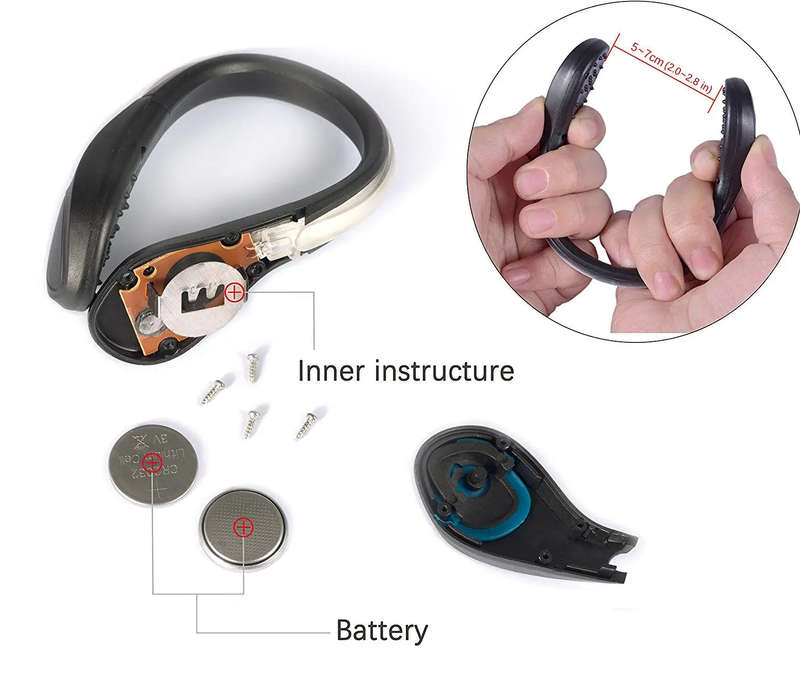 Night Safety LED Shoe Lights Clip (2-Pack) for Running & Jogging