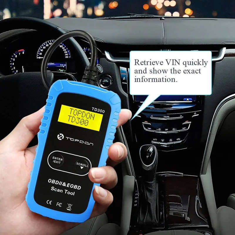 TOPDON TD300 OBD2 Scanner Code Reader with Engine Light Turn-Off, I/M Readiness Check, 7000 DTC D...
