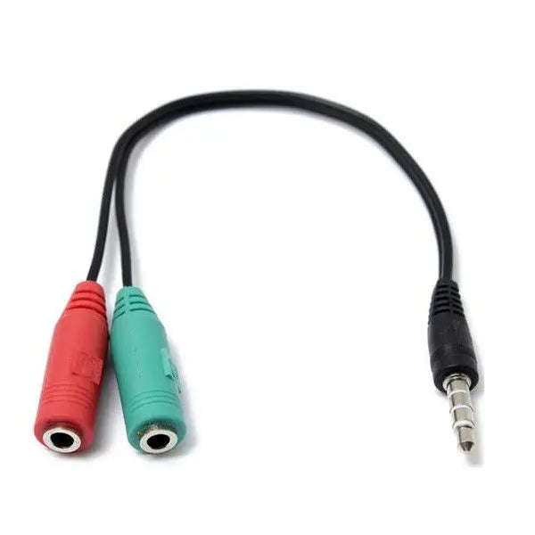 Techme 3.5mm Male to 2 x Female 3.5mm Mic + Earphones Adapter Cable