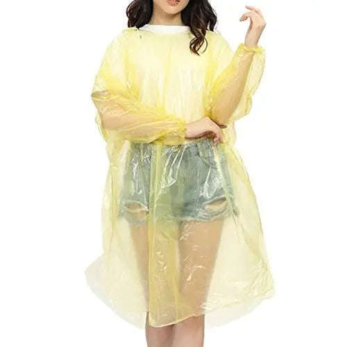 Yellow Emergency Rain Coat Adult - Pack of 10