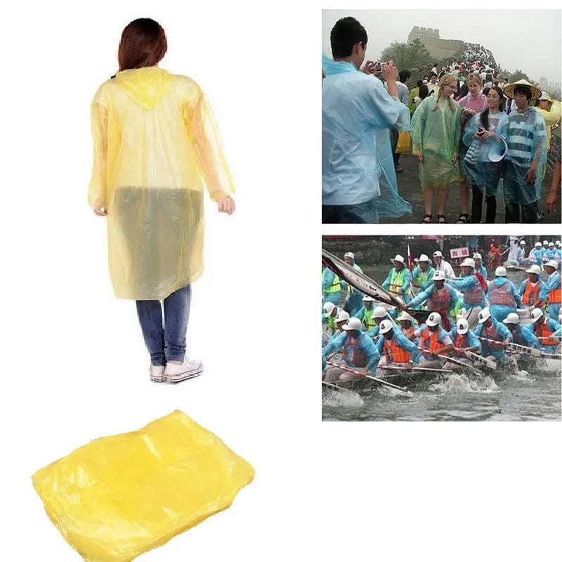 Yellow Emergency Rain Coat Adult - Pack of 10