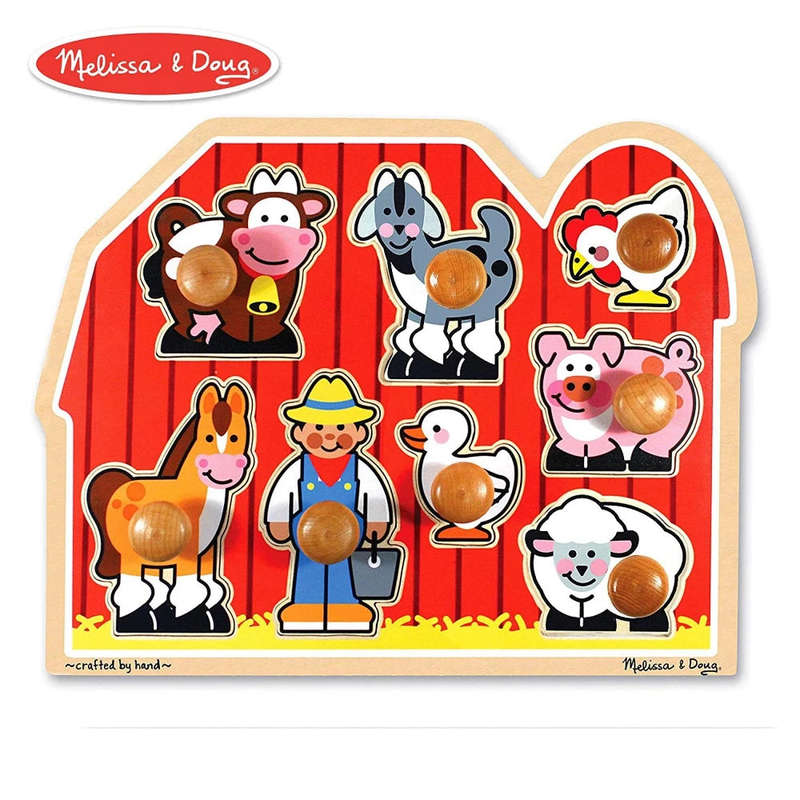 Melissa & Doug Large Farm Jumbo Knob Puzzle - 8 pieces