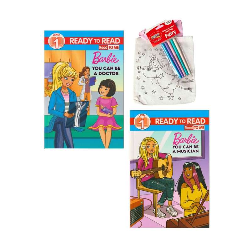 Barbie Level 1 Ready to Read with Easy to Read Font + DIY Bag and Markers