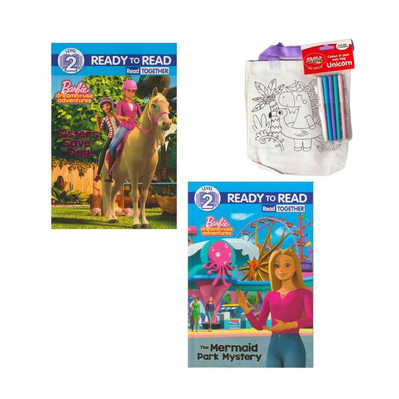 Barbie Level 2 Ready to Read with Easy to Read Font and DIY Bag + Markers