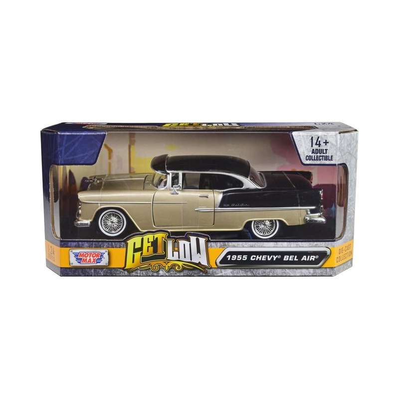 Motormax  1:24 1955 Chevy Bel Air Beige Metallic / Black