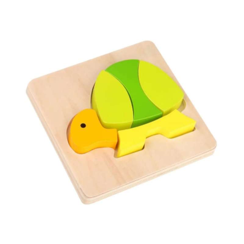 Two Wooden Mini Puzzle's with Chunky Pieces - Fish and Turtle