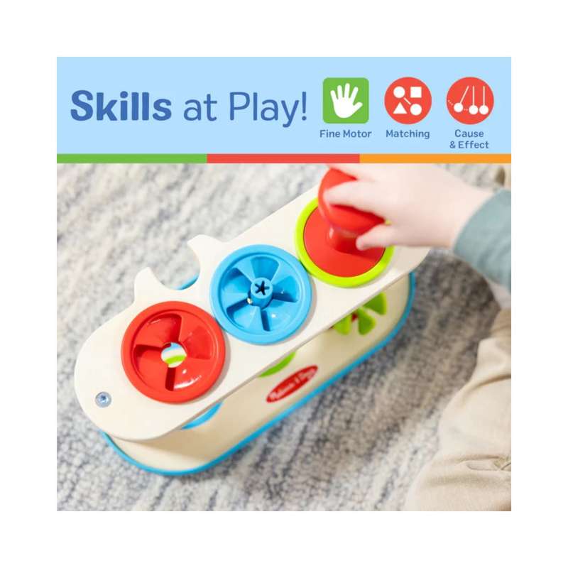 Melissa & Doug Match & Push Spinning Tops