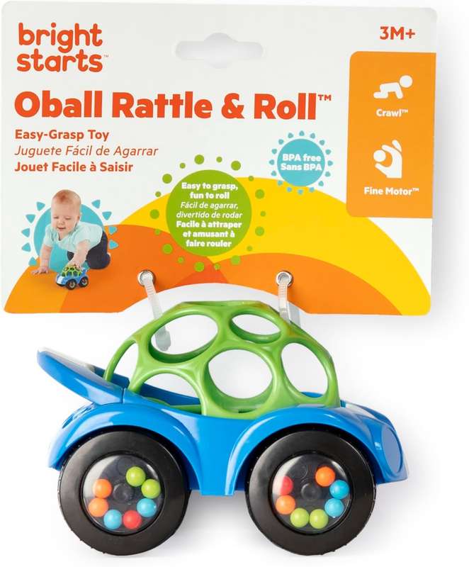 Oball Rattle & Roll Sports Car Toy - Blue