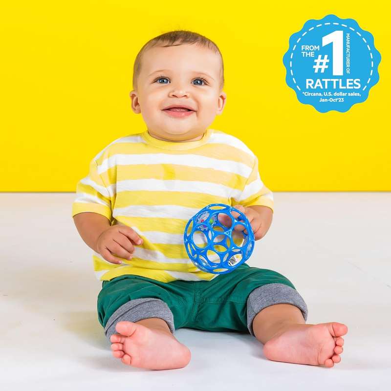 Oball Rattle Easy Grasp Ball - Blue