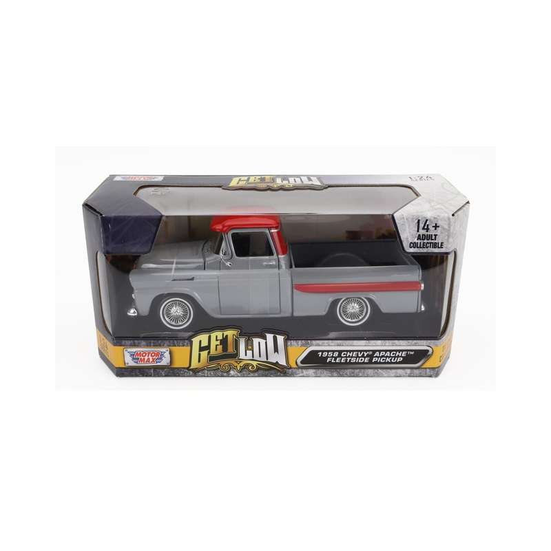 Motormax  1958 Chevy Apache Fleetside Pickup Grey - Scale 1:24