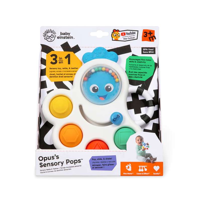 Baby Einstein - Opuss Shape Pops Sensory Rattle & Teether