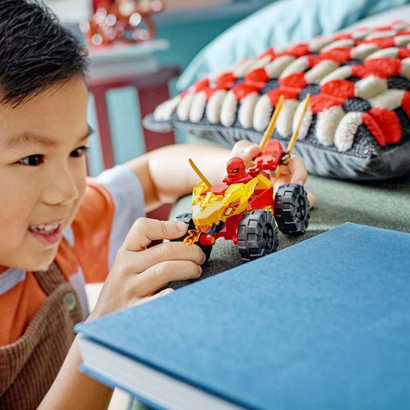 LEGO® NINJAGO® Kai and Rass Car and Bike Battle 71789 Building Toy Cars (103 Pieces)