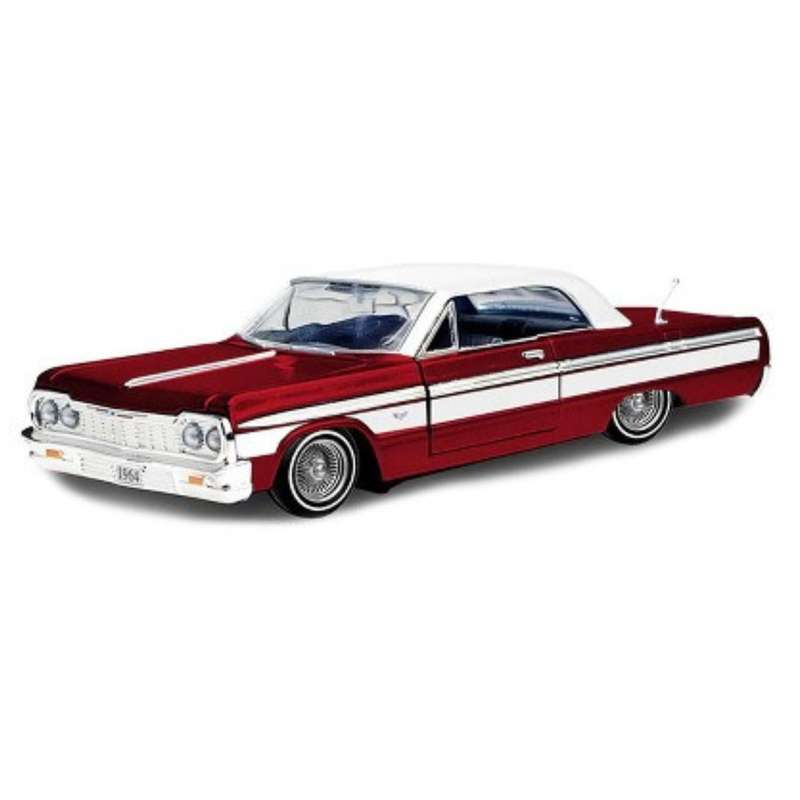 Motormax Get Low Series Diecast Scale Model  1964 Chevrolet Impala Scale 1:24 - Metallic Red