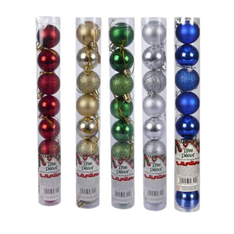 XMAS Tree Decor Balls Tube 8pc 4cm