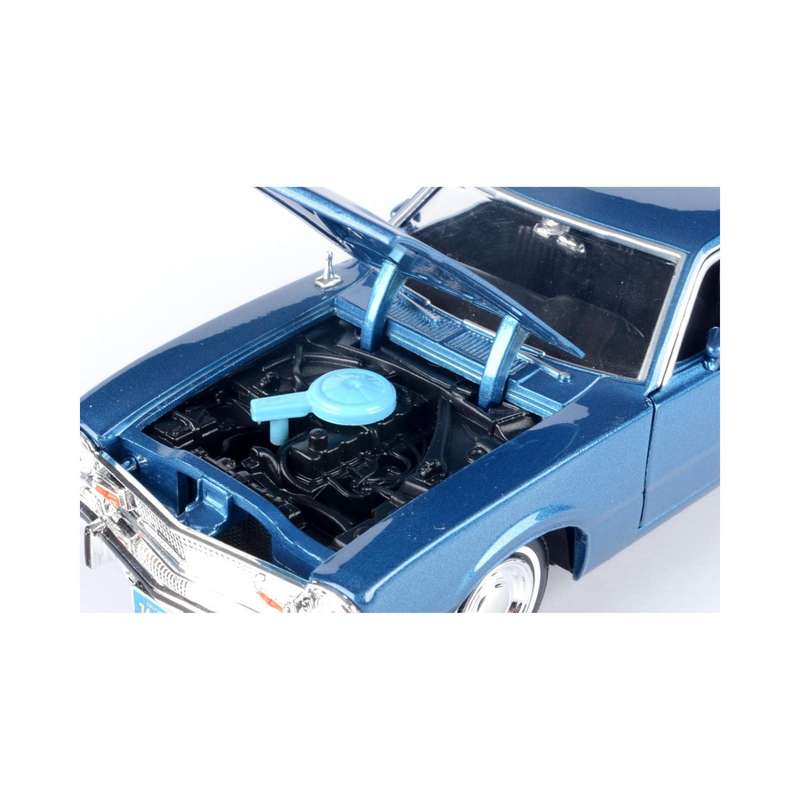 Motormax 1974 Ford Maverick Blue "Forgotten Classics" Series Scale 1:24 Diecast Model Car