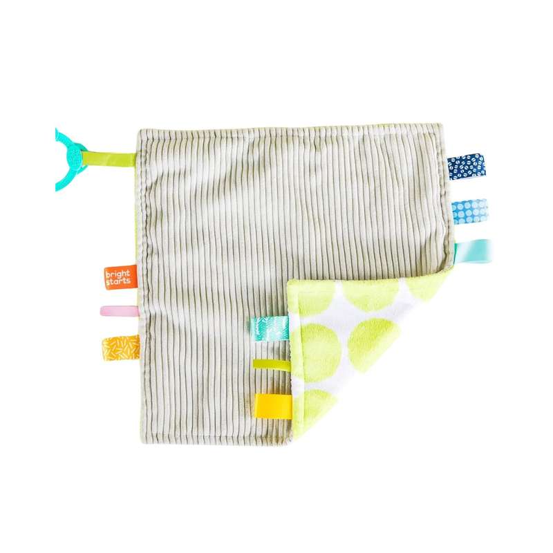 Bright Starts Little Taggies 2 Sided Blankie Green Dots
