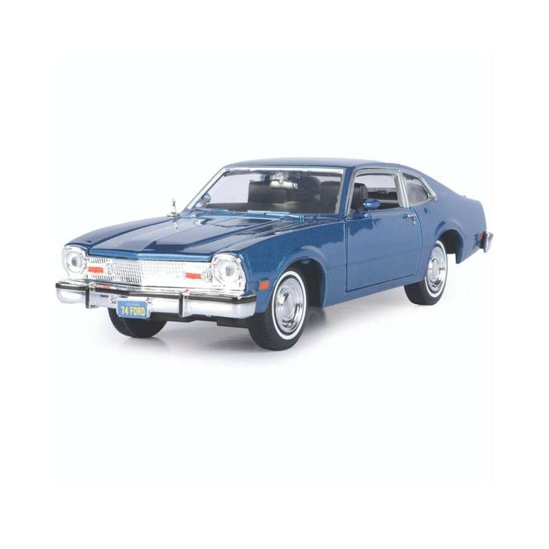 Motormax 1974 Ford Maverick Blue "Forgotten Classics" Series Scale 1:24 Diecast Model Car