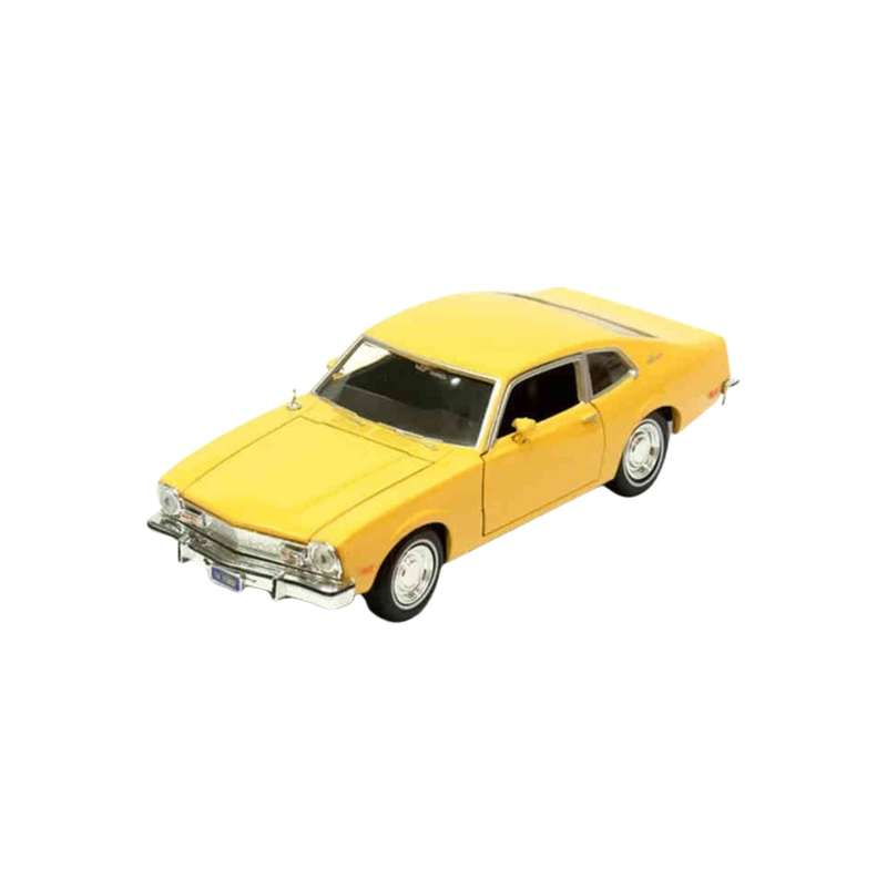 Motormax 1974 Ford Maverick Yellow "Forgotten Classics" Series Scale 1:24 Diecast Model Car