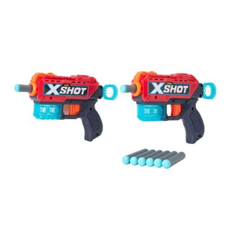 Zuru X-Shot Excel Double Kickback Foam Dart Blaster Combo Pack Black/Blue