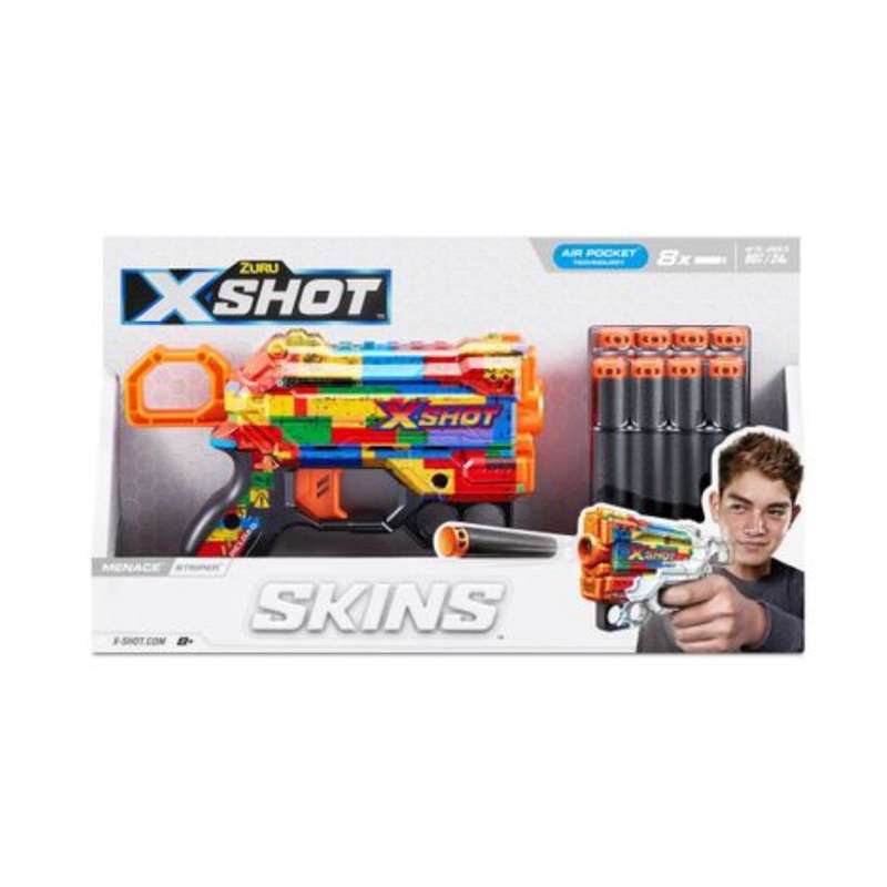 X-Shot Skins Menace Dart Blaster (8 Darts) by ZURU - Assorted designs