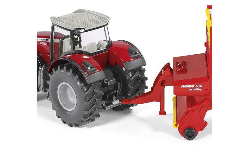 Siku Massey Ferguson tractor with Pöttinger Jumbo 1:50
